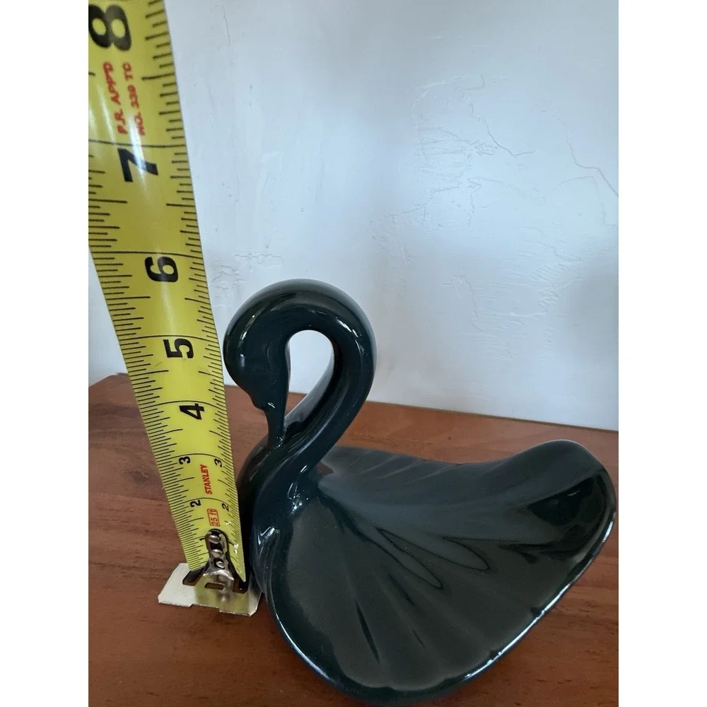 Vintage Swan Hand Towel Wash Cloth Holder Soap Bathroom Décor  Emerald Ceramic